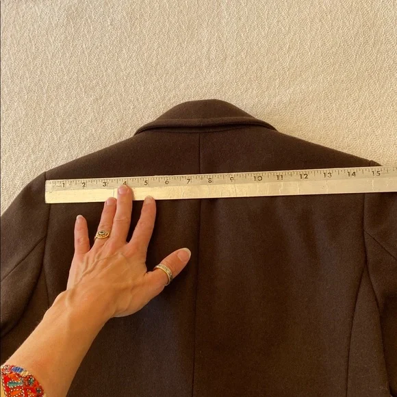 J. Crew Wool Chocolate Brown Blazer with Polka Dot Lining Vintage Classic - Picture 8 of 12